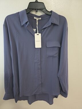 Button-Down Blouse— Dusty Blue